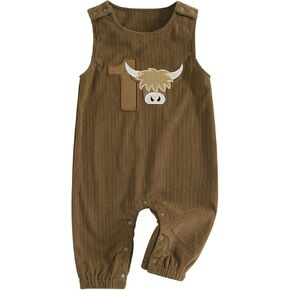 Baby Boy 1st Birthday Outfit One Year Old Embroidery Corduroy Overalls Jumpsuit First Cake Smash Outfits
