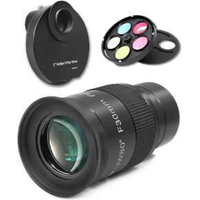 Astromania 2" Multiple 5-Position Filter Wheel - Bundle with - 2" Ultra-Wide 80 Degree Eyepiece 30mm