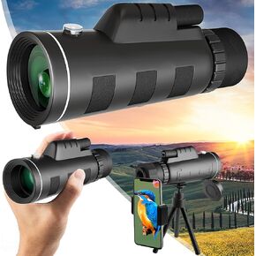 Monocular Telescope,40x60 Monocular with Smartphone Holder & Tripod Night Vision Waterproof Zoom Telescope High Power Star-Scope Monocular Scope for Bird Watching Hunting Camping Wildlife