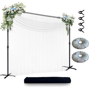 Photo Studio Backdrop Stand Support System, 8.5'(H) x 10.8'(W) Multi-Functional Portable Heavy-Duty Metal Background Stand for Outdoor Activities Wedding Birthday Party Banquet Decorations