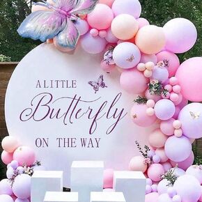 Butterfly Decal, Baby Shower Party Decoration, Arch Decor, Vinyl Stickers for Butterfly Backdrop, Pink, Wall, Vintage Style, Peel and Stick