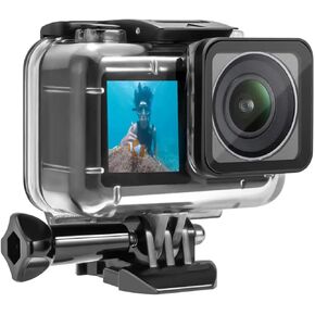 REFLEX CAMERA Clear Waterproof Housing Case with Transparent Touch Screen. Compatible with DJI Osmo Action 3 & 4 and Osmo Action 5 Pro. Underwater tested to 40 Metres