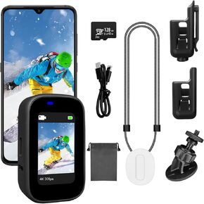 1080P Mini WIFI Action Camera, 128G Thumb Portable Body Cam Wearable Video Recorder With Motion detection Camcorder, Helmet Mount, Magnetic Sport DV for Cycling, Diving, Travel, and Outdoor Adventures
