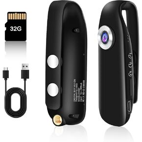 32G Body Camera, Small Sport Video Camera HD 1080P Body Camera, Portable Pocket Tiny Body Cams with Back Clip with Magnetic Pocket Portable DV for Cycling, Pets, Walking, Traveling