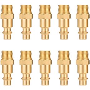 Air Hose Fittings 1/4" NPT Male Industrial Compression Union Fitting, Female Quick Connect Plug Adapter, 10 Pcs for Air Tools and Accessories