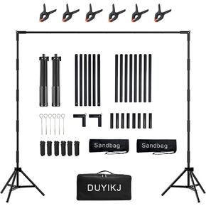 Photo Backdrop Stand, 10x7.5 FT Photo Studio Adjustable Background Stand,Portable Photography Backdrop Stand Kit with Carrying Bag for Parties,Photoshoot,Wedding,Events Decoration
