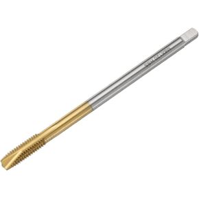 uxcell M10 x 1.5 H2 Metric Spiral Point Thread Tap, 130mm (5.1") Extra Long Screw Tap Threading Tapping Tool, Titanium Coated 6542 High Speed Steel Machine Taps Tapping Bit