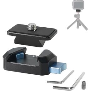 Mini Quick Release Plate and Arca Type Base Kit with Universal 1/4" Screw for Cameras, Lights, Mics | 21g Ultra-Light Aluminum Alloy | 17.6oz Heavy-Duty Support for DSLR, Action Cam, Tripod
