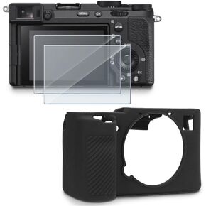 Screen Protector Compatible for Sony Alpha 7 IV / A7M4 Camera,Tempered Glass Film Anti Scratch High Definition and Soft Silicone Case for Sony A7 IV
