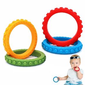 Sensory Chew Bracelets for Boys Girls, 4 Pack Silicone Toddler Bracelets Fidget Toys for Kids with Autism ADHD Anxiety or Special Needs, Oral Motor Aids Sensory Chew Toys for Kids Chewing Biting