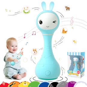 alilo Smarty Baby Audio Player - Toy with Chewable Teether Ears & Colorful Lights - Plays Educational Sounds Stories & White Noise for 0-24 Months Kids - Perfect Baby Gift for Early Learning | Yellow