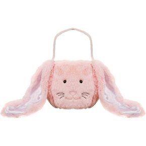 Plush Easter Bunny Basket with Long Plush Ears for Kids Unique Basket for Toys and Candies Egg Hunting Bags Easter Gifts
