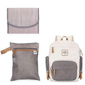 Parker Baby Diaper Backpack Gift Set - Gift Basket Bundle for Babies - "On-the-go Bundle" - Includes Changing Pad, Wet Dry Bag