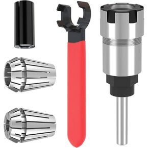 1/4 Inch Shank Router Bit Collet Extension Rod Chuck Holder Extender Adapter with ER20 Spring Collet 6.5mm 12.7mm, Wrench Spanner, Convert 1/2 Inch & 1/4 Inch Shank Router Bit for Milling Lathe Tool