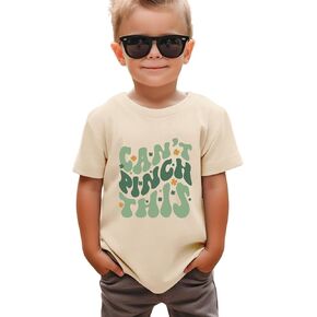 Toddler Baby Can't Pinch This T-Shirts St Patrick's Day Clover Graphic Shirts Cute Summer Short Sleeve Clothes