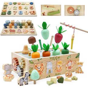 Montessori Toys for 1 Year Old - 4 Year Olds, Wooden Busy Activity Baby Toy, Preschool Educational Toys, Birthday for Boys Girls Aged 1 2 3 4 Year