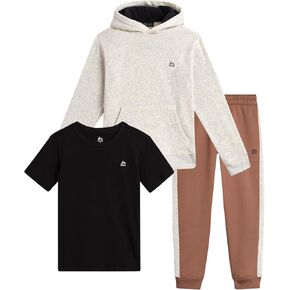 RBX Baby Boys' Fleece Joggers Set - 3 Piece T-Shirt, Hoodie Sweatshirt, and Jogger Sweatpants Playwear Set (Sizes: 12M-7)