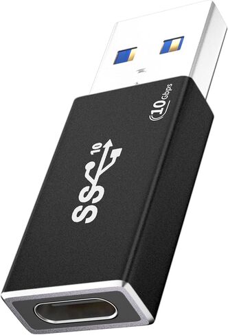 [10Gbps 2 Pack] USB C Female to USB A Male Adapter - USB 3.2 Converter High Speed 10Gbps Data Transfer & 60W Fast Charging, Compatible with Apple/iPhone/iPad in Saudi Arabia