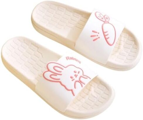 Rabbit Pillow Slippers,Shower Sandals for Women Men,Slide Sandal Slippers with Cute Bunny, Non-slip Slippers, Cloud Slippers in Kuwait