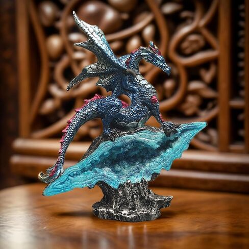 Gothic Medieval Mythic Dragon Figurine Statue Fantasy Decoration Table Office Home Bedroom Livingroom Decoration Gift (7 Inches) in Saudi Arabia