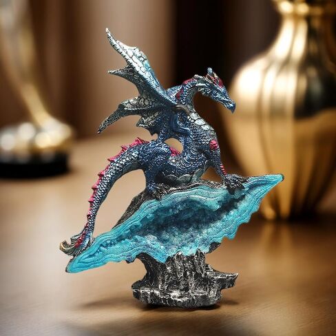 Gothic Medieval Mythic Dragon Figurine Statue Fantasy Decoration Table Office Home Bedroom Livingroom Decoration Gift (7 Inches) in Saudi Arabia