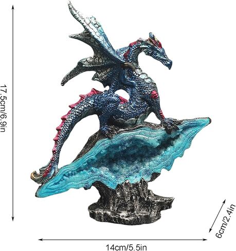Gothic Medieval Mythic Dragon Figurine Statue Fantasy Decoration Table Office Home Bedroom Livingroom Decoration Gift (7 Inches) in Saudi Arabia