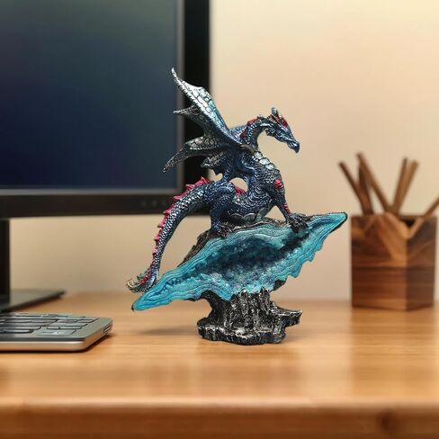 Gothic Medieval Mythic Dragon Figurine Statue Fantasy Decoration Table Office Home Bedroom Livingroom Decoration Gift (7 Inches) in Saudi Arabia
