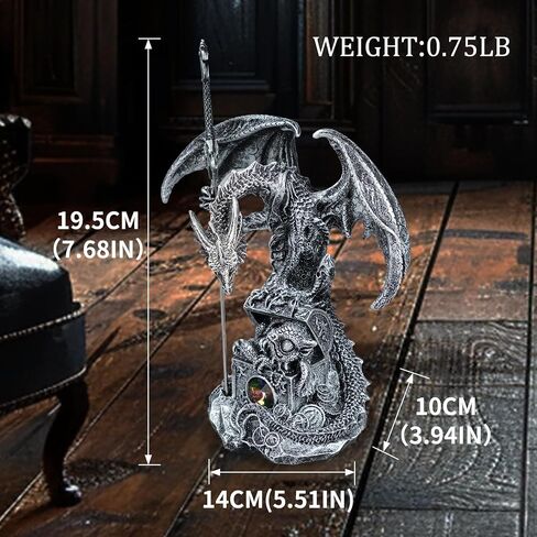 Gothic Medieval Mythic Dragon Figurine Statue Fantasy Decoration Table Office Home Bedroom Livingroom Decoration Gift (7 Inches) in Saudi Arabia