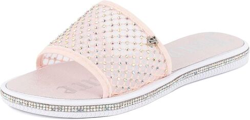 Juicy Couture Women's Slide Sandals - Glitter Bling Open Toe Sparkle Flats - Dressy Summer Casual Footwear in Saudi Arabia