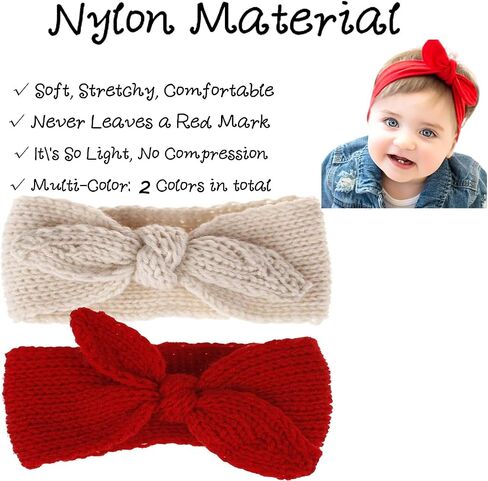 Utaly Winter Cute Kids Baby Girls Redbit Conted Beadbrand Headwarmer (Red + Beige ، Stepty) in Kuwait