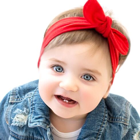 Utaly Winter Cute Kids Baby Girls Redbit Conted Beadbrand Headwarmer (Red + Beige ، Stepty) in Kuwait
