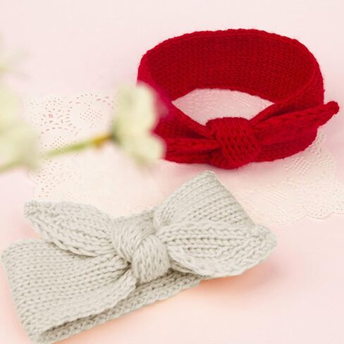 Utaly Winter Cute Kids Baby Girls Redbit Conted Beadbrand Headwarmer (Red + Beige ، Stepty) in Kuwait
