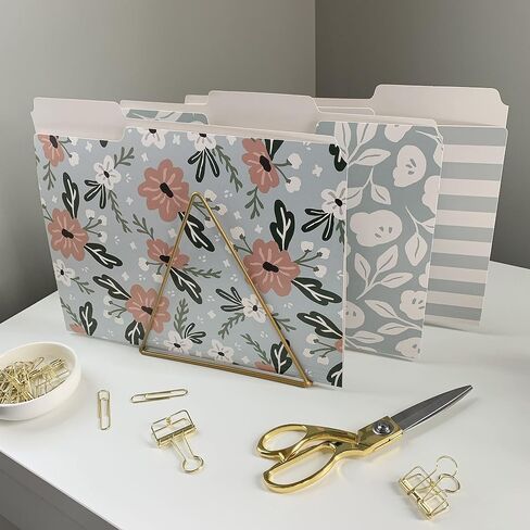 Cute File Folders, Set of 24 3-Tab Letter Size Decorative File Folders Boho Manilla 8.5 x 11 – Pretty Designer Home Office School Supplies (Blossom) in Saudi Arabia