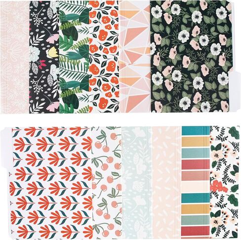 Cute File Folders, Set of 24 3-Tab Letter Size Decorative File Folders Boho Manilla 8.5 x 11 – Pretty Designer Home Office School Supplies (Blossom) in Saudi Arabia