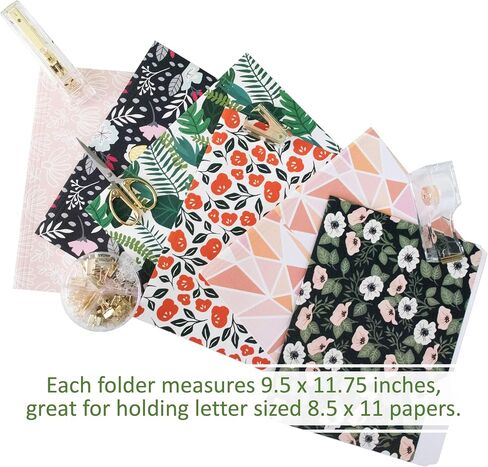 Cute File Folders, Set of 24 3-Tab Letter Size Decorative File Folders Boho Manilla 8.5 x 11 – Pretty Designer Home Office School Supplies (Blossom) in Saudi Arabia
