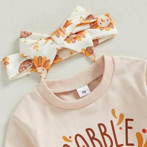 Toddler Baby Girl Halloween Outfit Pumpkin Crewneck Sweatshirt Long Sleeve Shirt Pants Newborn Fall Clothes in Saudi Arabia