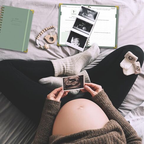 Pregnancy Journal and Baby Memory Book - From Pregnancy to 18 Years Old - 417 Baby Stickers Included - Pregnancy Book with 320 Pages - Pregnancy Planner for First Time Moms - Baby Book - Best Gifts for Expectant Moms in Saudi Arabia