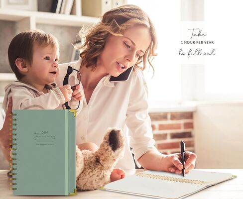 Pregnancy Journal and Baby Memory Book - From Pregnancy to 18 Years Old - 417 Baby Stickers Included - Pregnancy Book with 320 Pages - Pregnancy Planner for First Time Moms - Baby Book - Best Gifts for Expectant Moms in Saudi Arabia