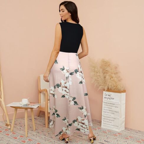 H & Joy Womens Maternity Press Dress Midi Floral Dress Frust Franting Summer Dresses Pink in Saudi Arabia