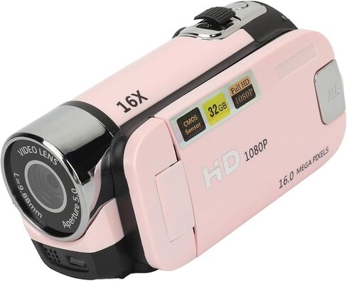 ZJchao Digital Camera, D90 1080P 16MP Digital Camera 16X Zoom HD Video Recorder with Fill Light 2.4 Inch Rotatable Screen Camcorder Selfie Vlogging Camera for Festive () in Saudi Arabia