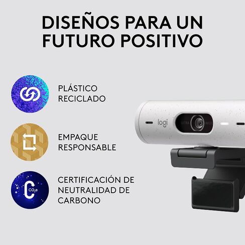 Logitech Brio 500 Full HD Webcam: تصحيح الضوء التلقائي ، التقطيع التلقائي ، المشاهدة ، ميكروفونات تقليل الضوضاء ، كاميرا الويب الخاصة بالخصوصية ، لفرق Microsoft ، Google Meet ، Zoom - Pink in Kuwait