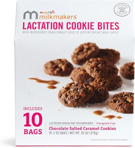 Munchkin Milkmakers Lactation Cookie Bites ، الكراميل المملح للشوكولاتة ، 10 CT in Saudi Arabia