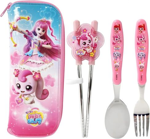 Catch Teenieping Fork, Spoon, and Chopsticks Flatware Set with Case, Stainless Steel (I) in Kuwait