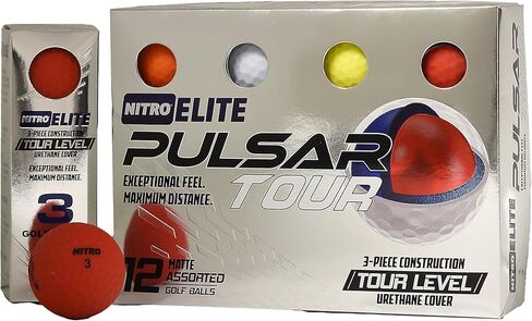 Nitro Elite Pulsar Tour-Level 3-Piece Urethane Glossy White Golf Ball- 12 pk in Saudi Arabia