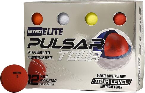 Nitro Elite Pulsar Tour-Level 3-Piece Urethane Glossy White Golf Ball- 12 pk in Saudi Arabia