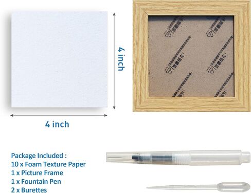 Tatahu Magic Foam Texture Paper - 4" x 4" White Cellulose Cards, DIY Art and Kids Craft Supplies for Acrylics Painting, 10 Sheets in Kuwait