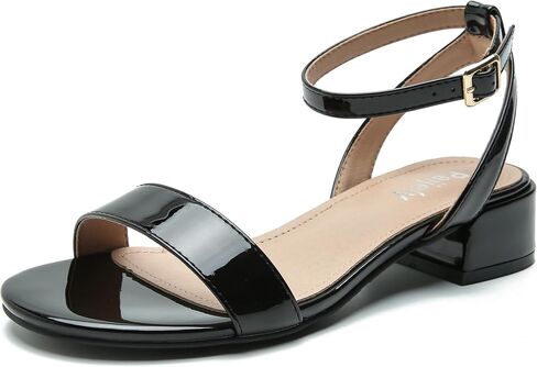 Women's Open Toe Ankle Strap Low Block Chunky Heels Sandals Party Dress Summer Shoes in Saudi Arabia
