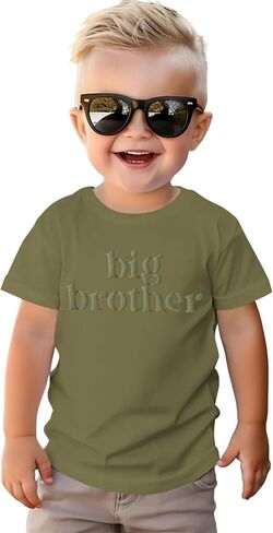 BOUTIKOME Big Brother Shirts Toddler Boys 3D Puff Print Big Bro T-Shirt Baby Summer Tees Sibling Reveal Announcement Tops in Saudi Arabia