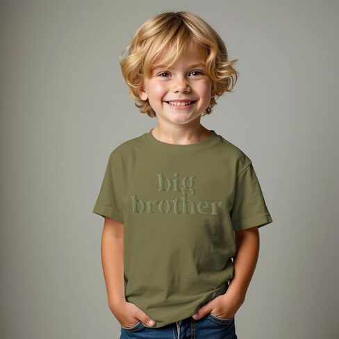 BOUTIKOME Big Brother Shirts Toddler Boys 3D Puff Print Big Bro T-Shirt Baby Summer Tees Sibling Reveal Announcement Tops in Saudi Arabia