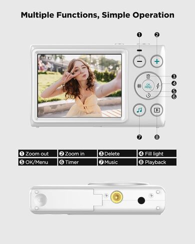 الكاميرا الرقمية ، التركيز التلقائي 64 ميجابكسل UHD 4K Vlogging كاميرا 18x ZOOM الرقمية ، نقطة مضغوطة محمولة واطلاق النار على تربية الكاميرا الرقمية in Kuwait